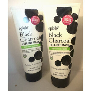 Set of 2 Epielle Black Charcoal Peel-Off 'Deep Pore Cleansing' Purify/Detox Mask